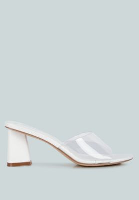 Womens Eugnie Clear Straps Block Heel Sandals