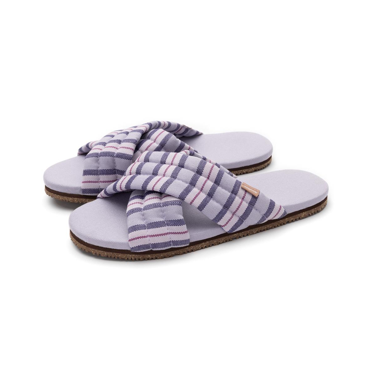 Women's Slipper Artisan Quilted Cross Strap Indoor / Outdoor House Shoes - Light/Pastel Purple