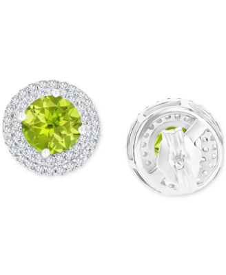 Amethyst (1-1/2 ct. t.w.) & Lab-Grown White Sapphire (1/2 ct. t.w.) Halo Birthstone Stud Earrings in Sterling Silver (Also in Additional Birthstones)