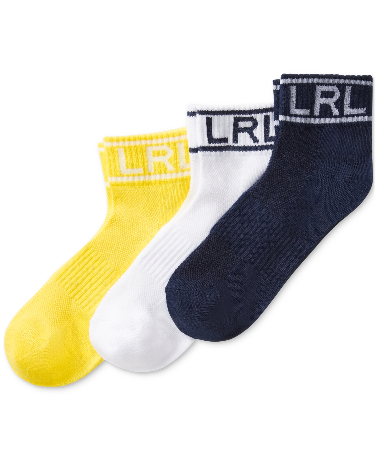 Women's 3-Pk. Lrl Quarter Ankle Socks - Navy Assorted