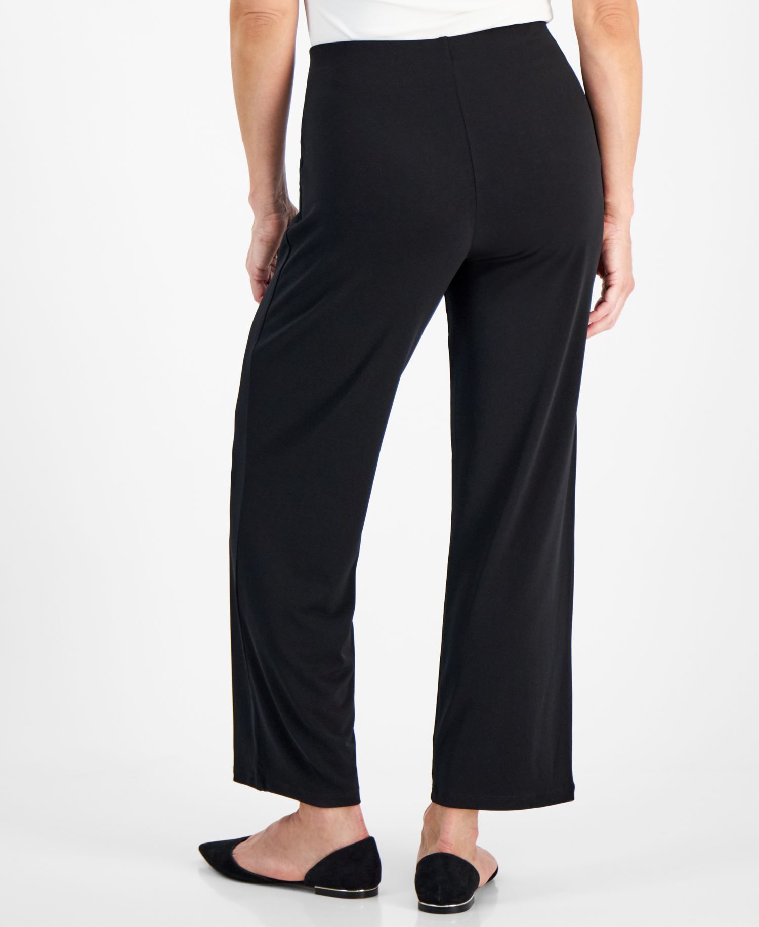 Petites Knit Wide-Leg Pull-On Pants, Petite & Petite Short