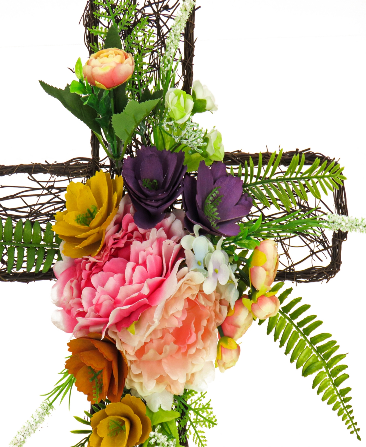 National Tree Company 23" Floral Easter Cross In Multi