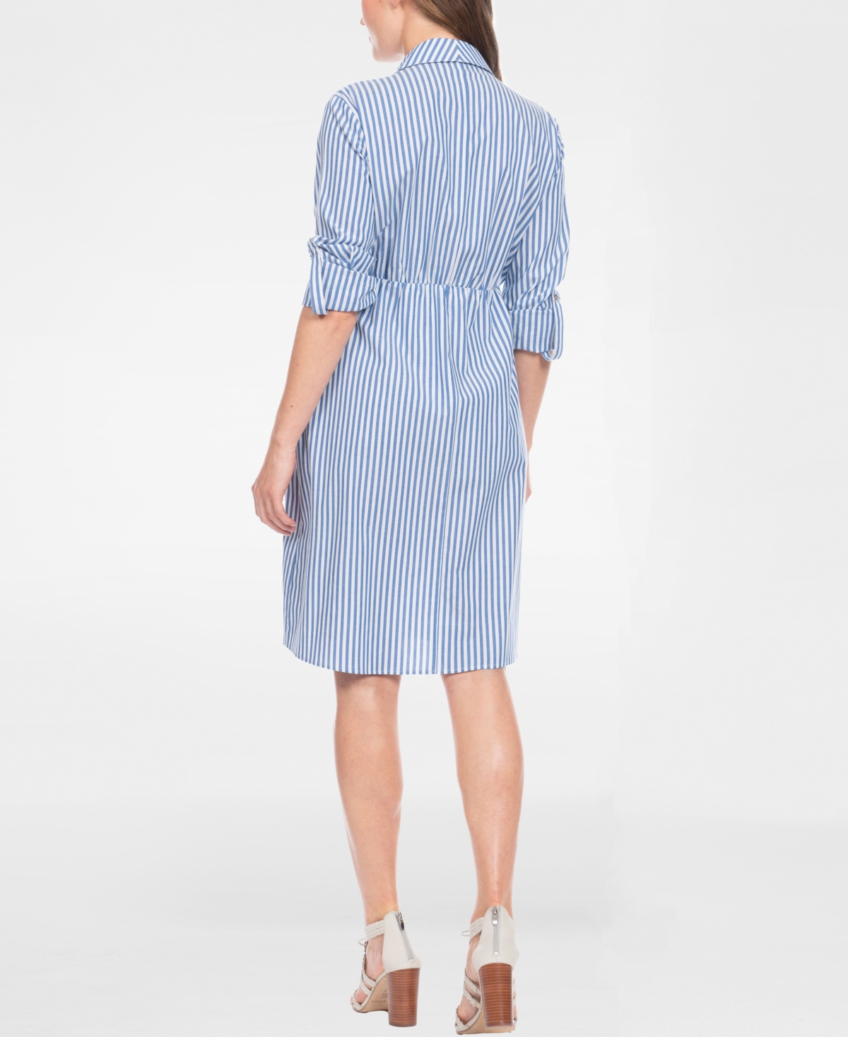 Shop Seraphine Women's Cotton And Lyocell Maternity And Nursing Shirt Dress In Blue Stripe
