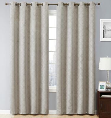 Redmont Lattice Pattern Thick Soft Thermal Insulated Energy Efficient Room Darkening Privacy Blackout Grommet Curtain Panels For Living Room Se