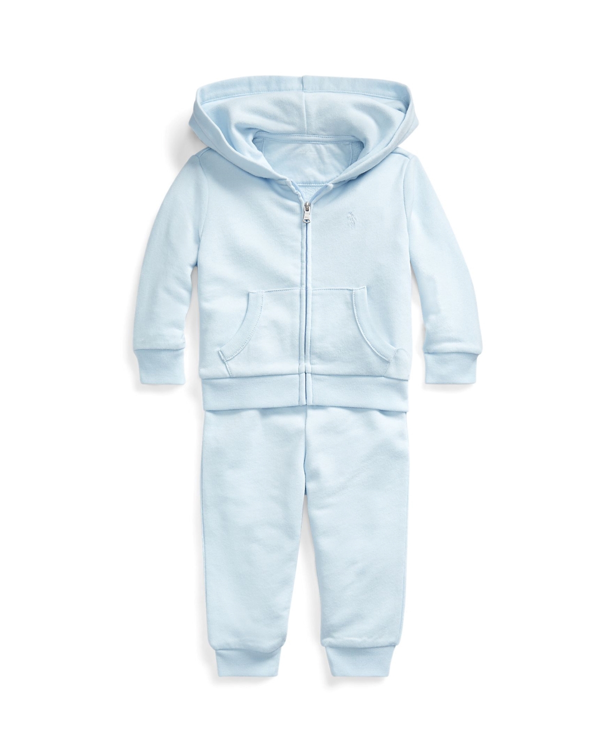 Polo Ralph Lauren Baby Girls Or Boys French Terry Hoodie And Pants Set In Blue