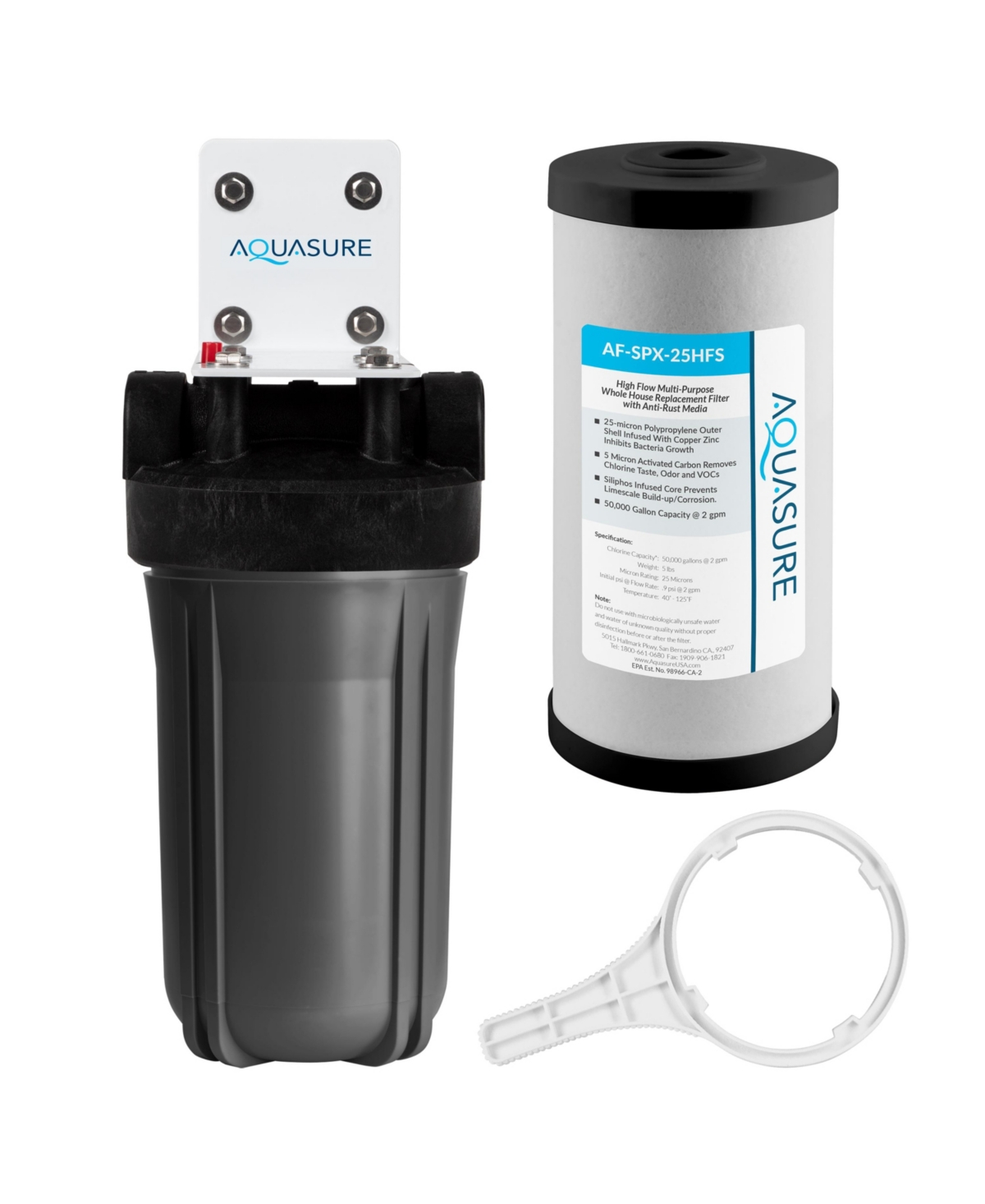 Fortitude V2 Series Multi-purpose Whole House Water Treatment System with Siliphos - Standard Size - Black