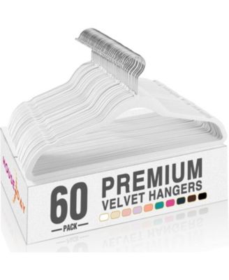 17.5 Inch Silver Hook Velvet Hangers