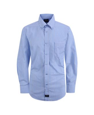 Men's Mini-Check Poplin Shirt with Stretch Collar