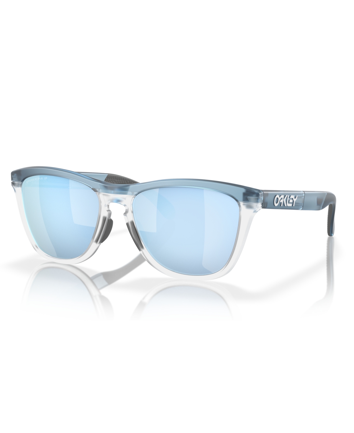 Shop Oakley Unisex Polarized Sunglasses, Frogskins Range Low Bridge Fit Oo9284a In Matte Stonewash
