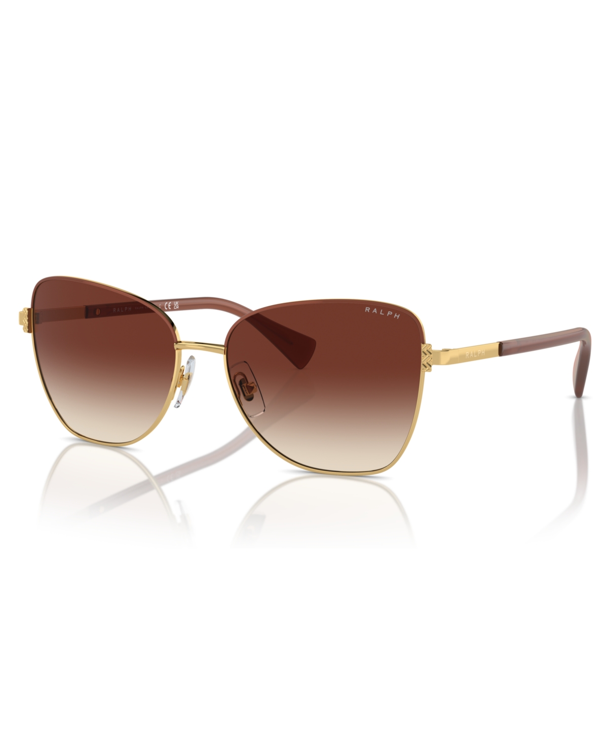 Ralph By Ralph Lauren Women's Sunglasses, Ra4146 In Shiny Gold,brown