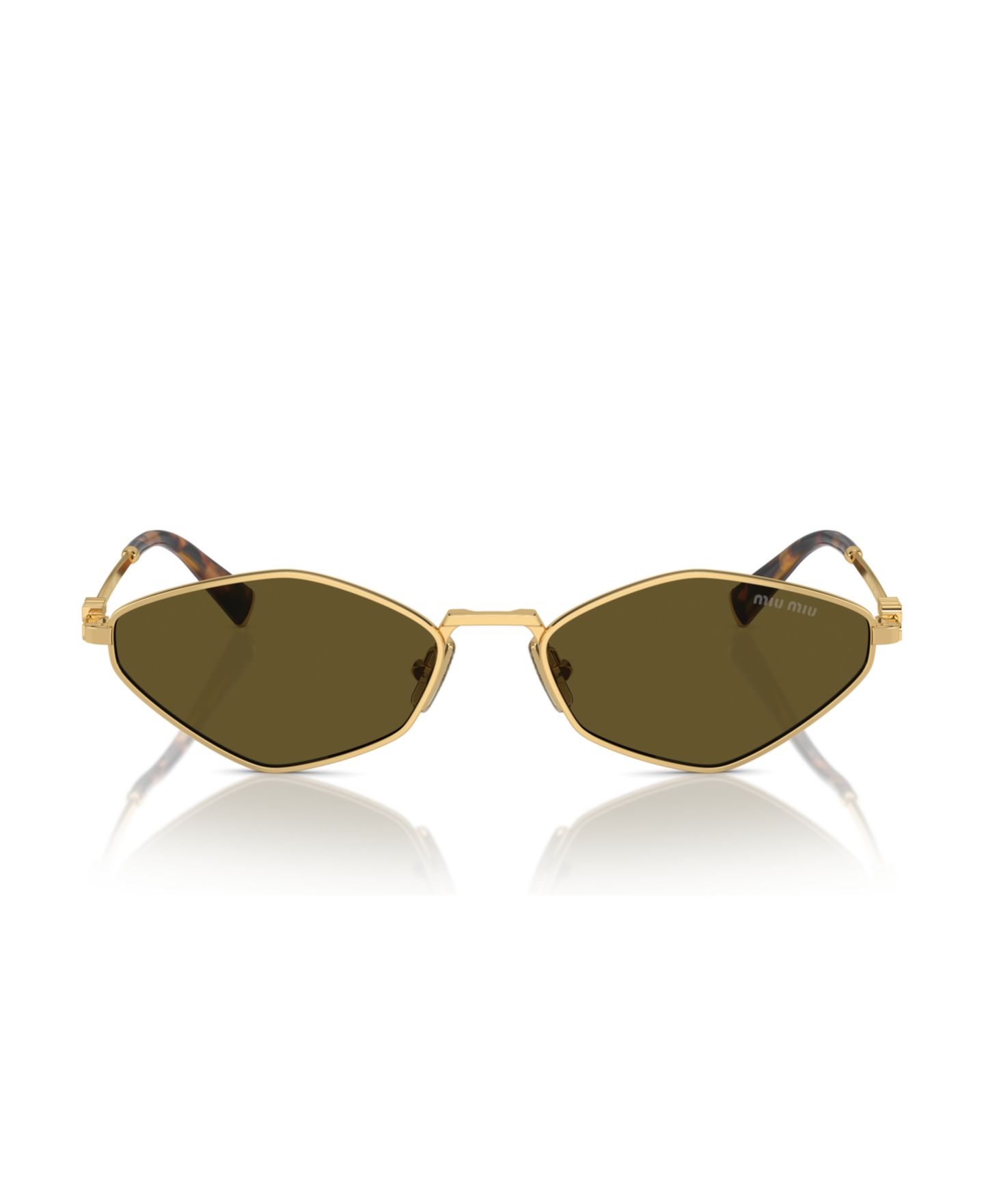 Женские солнцезащитные очки MIU MIU Sunglasses, MU 56Zs, цвет: Золотой / Коричневый — фото 5