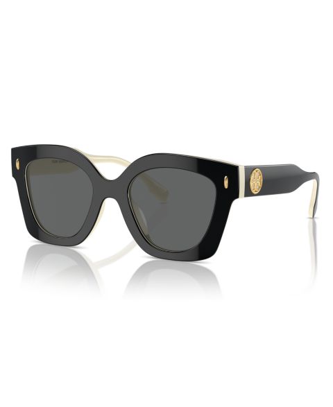 Женские солнцезащитные очки Tory Burch Sunglasses, Ty7201U, цвет: Чёрная слоновая кость