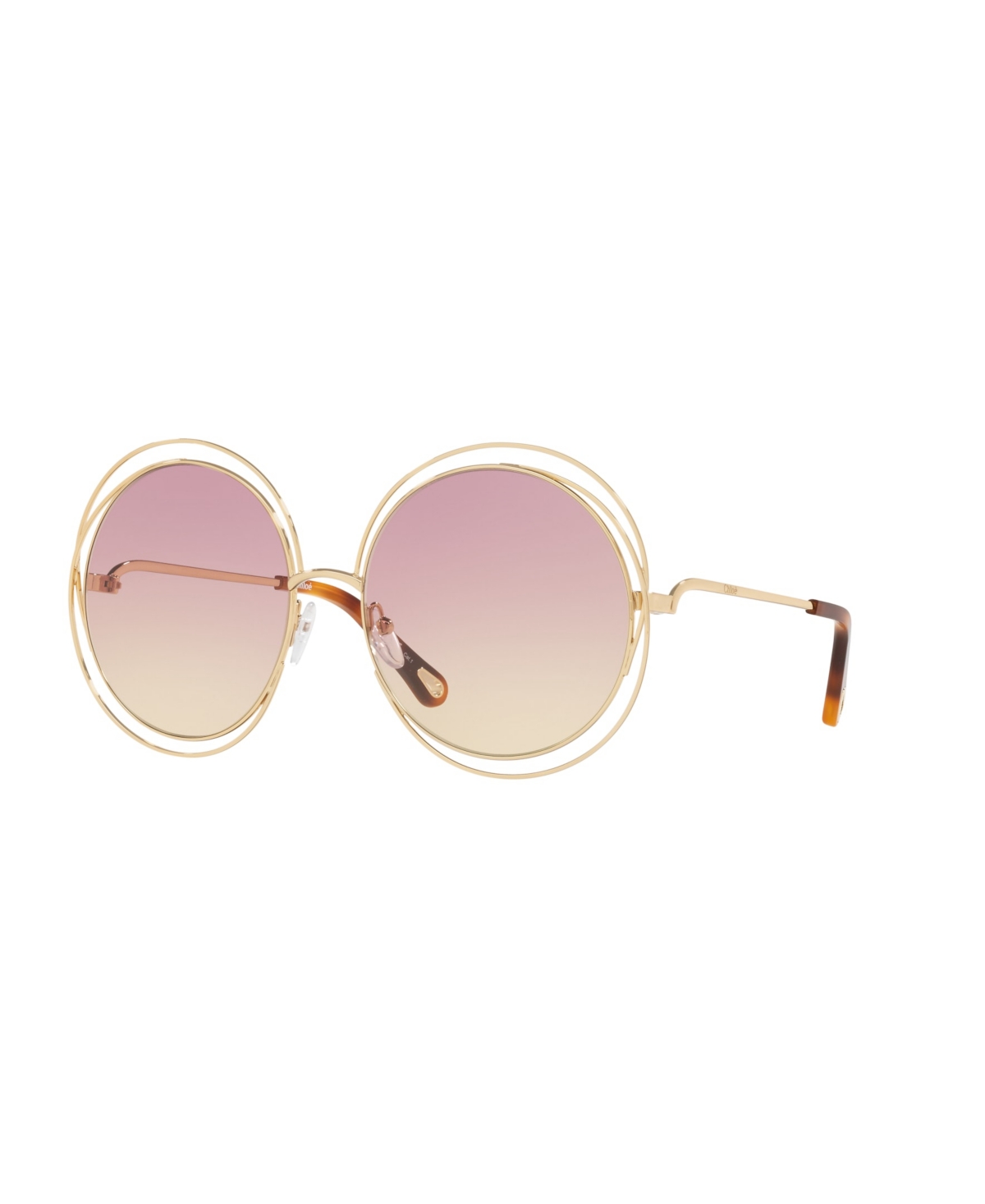Shop Chloé Unisex Sunglasses, Ch0045s In Gold Pink