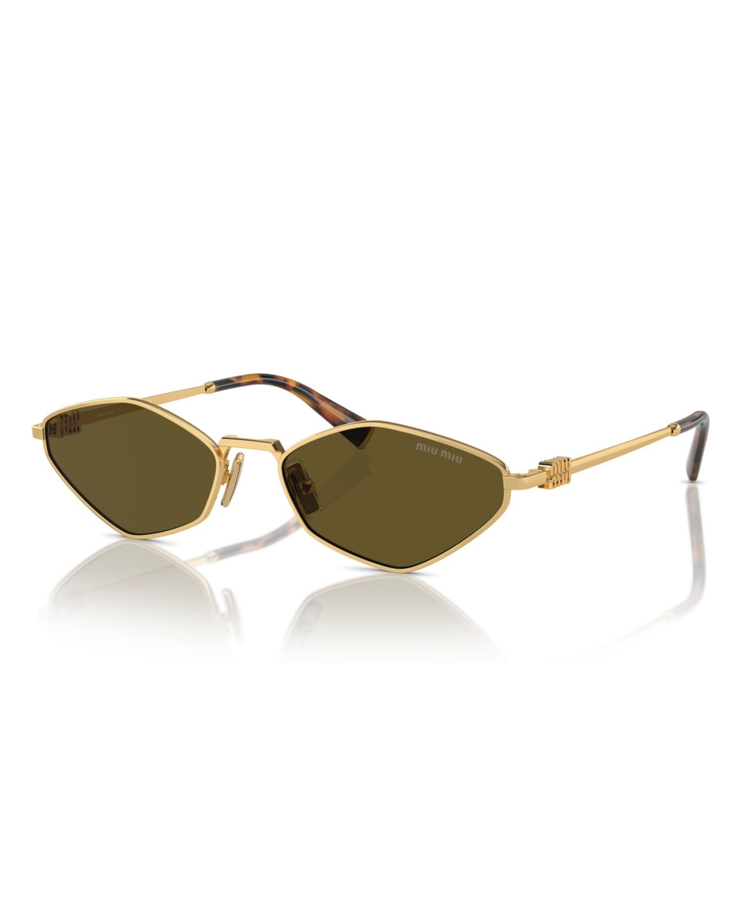 Женские солнцезащитные очки MIU MIU Sunglasses, MU 56Zs, цвет: Золотой / Коричневый — фото 1