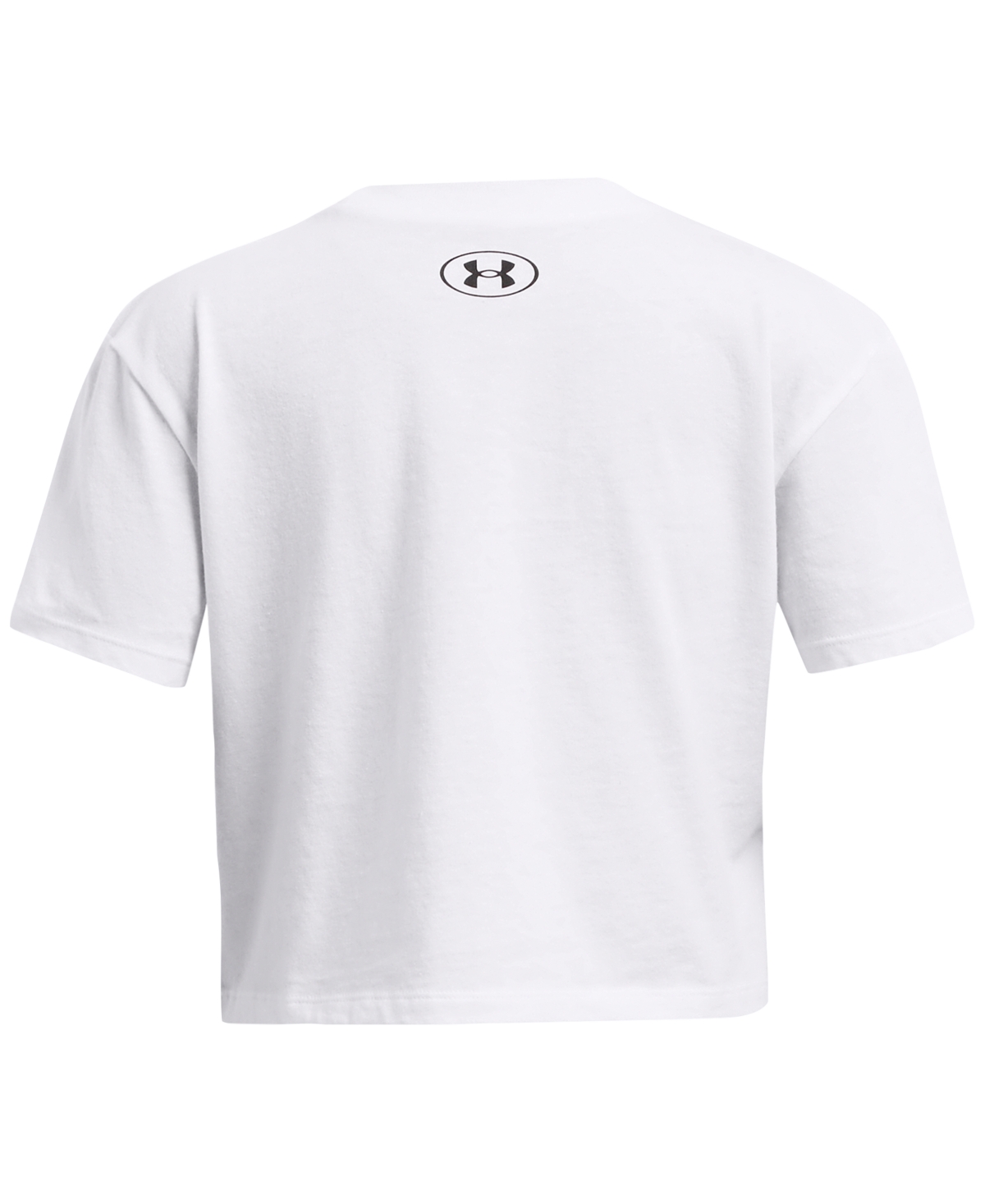 Shop Under Armour Big Girls Palm Sport Graphic Crop Short-sleeve T-shirt In White,black