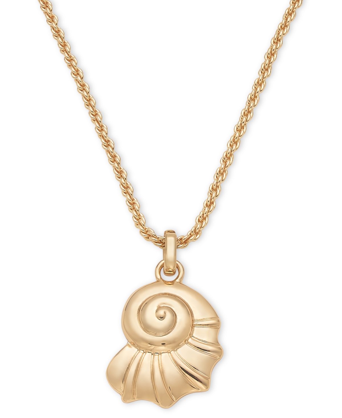 Shop On 34th Gold-tone Seashell Pendant Necklace, 38" + 2" Extender, Created For Macy's
