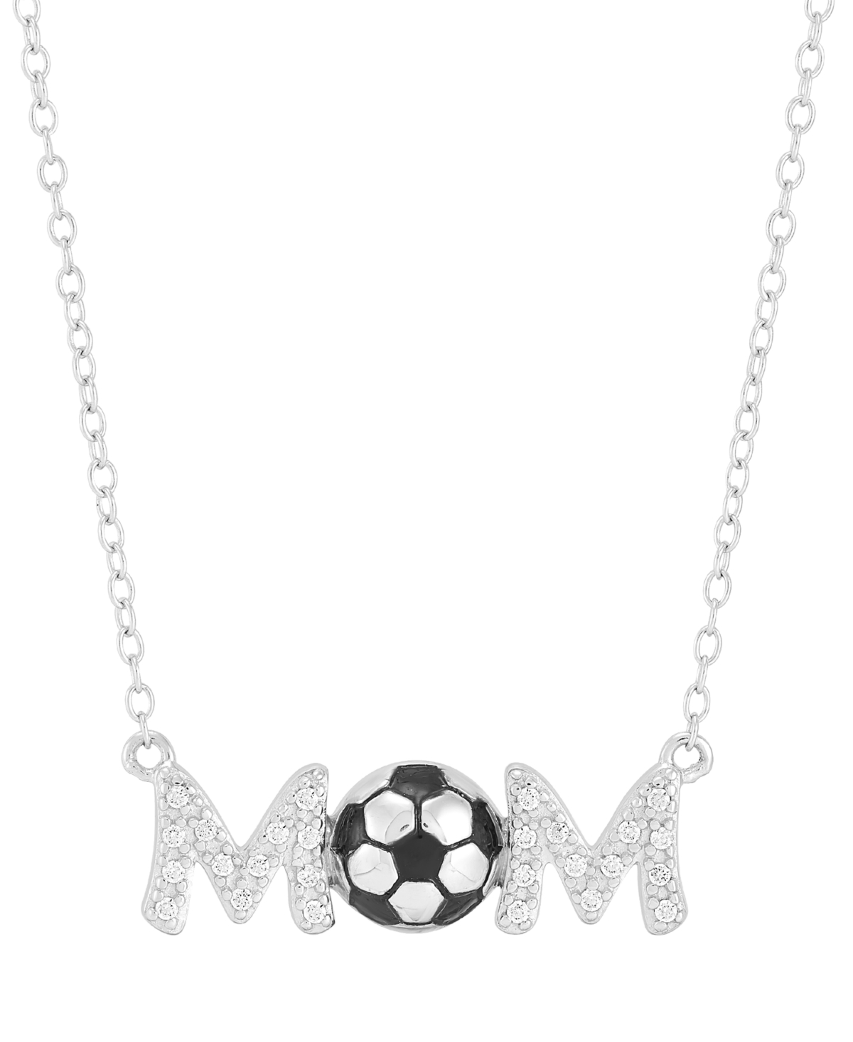 Diamond Soccer Mom Pendant Necklace (1/10 ct. t.w.) in Sterling Silver or 14k Gold-Plated Sterling Silver, 16" + 2" extender - Gold-Plated Sterling Si