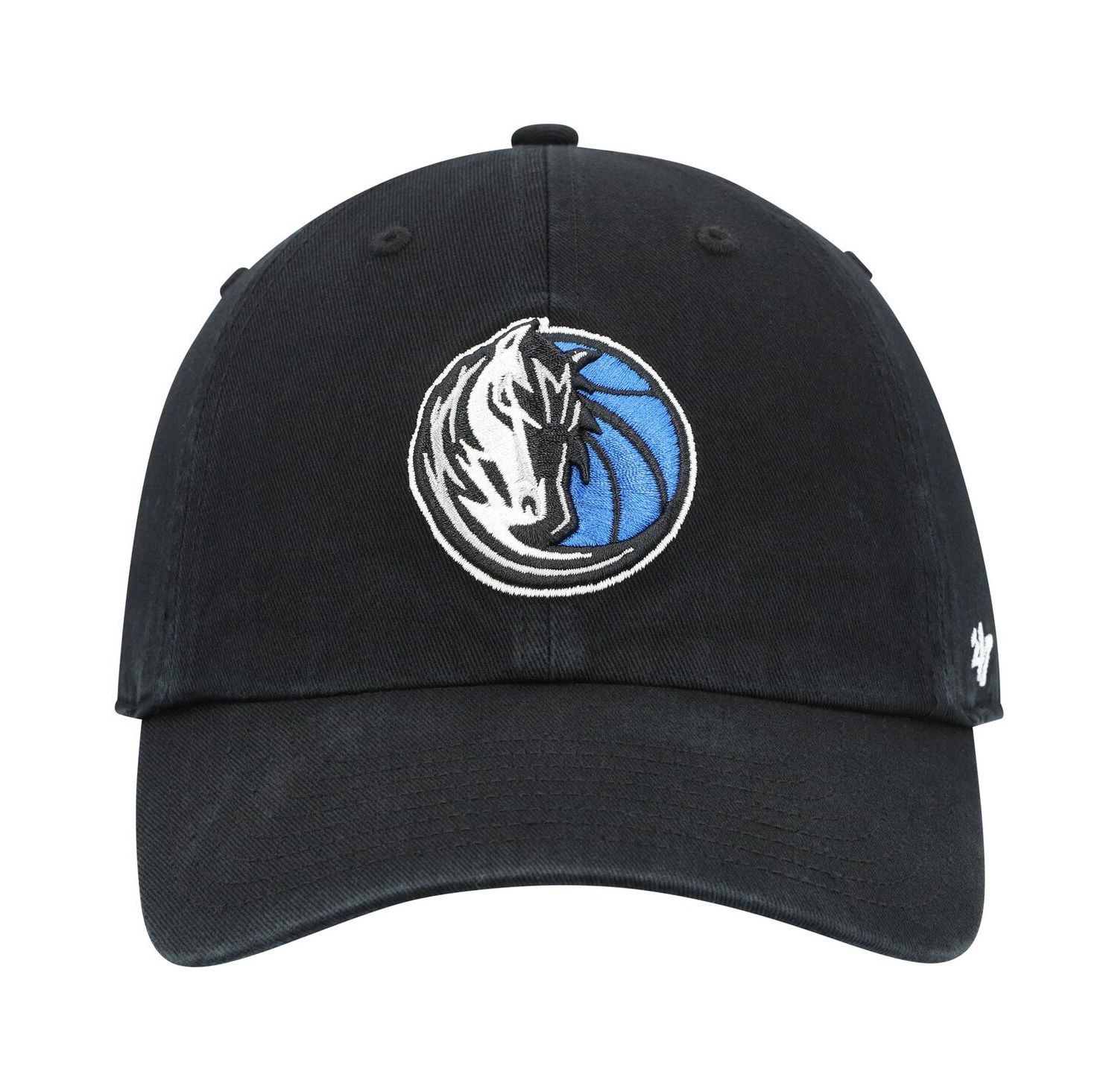 Men's Black Dallas Mavericks Team Logo Clean Up Adjustable Hat