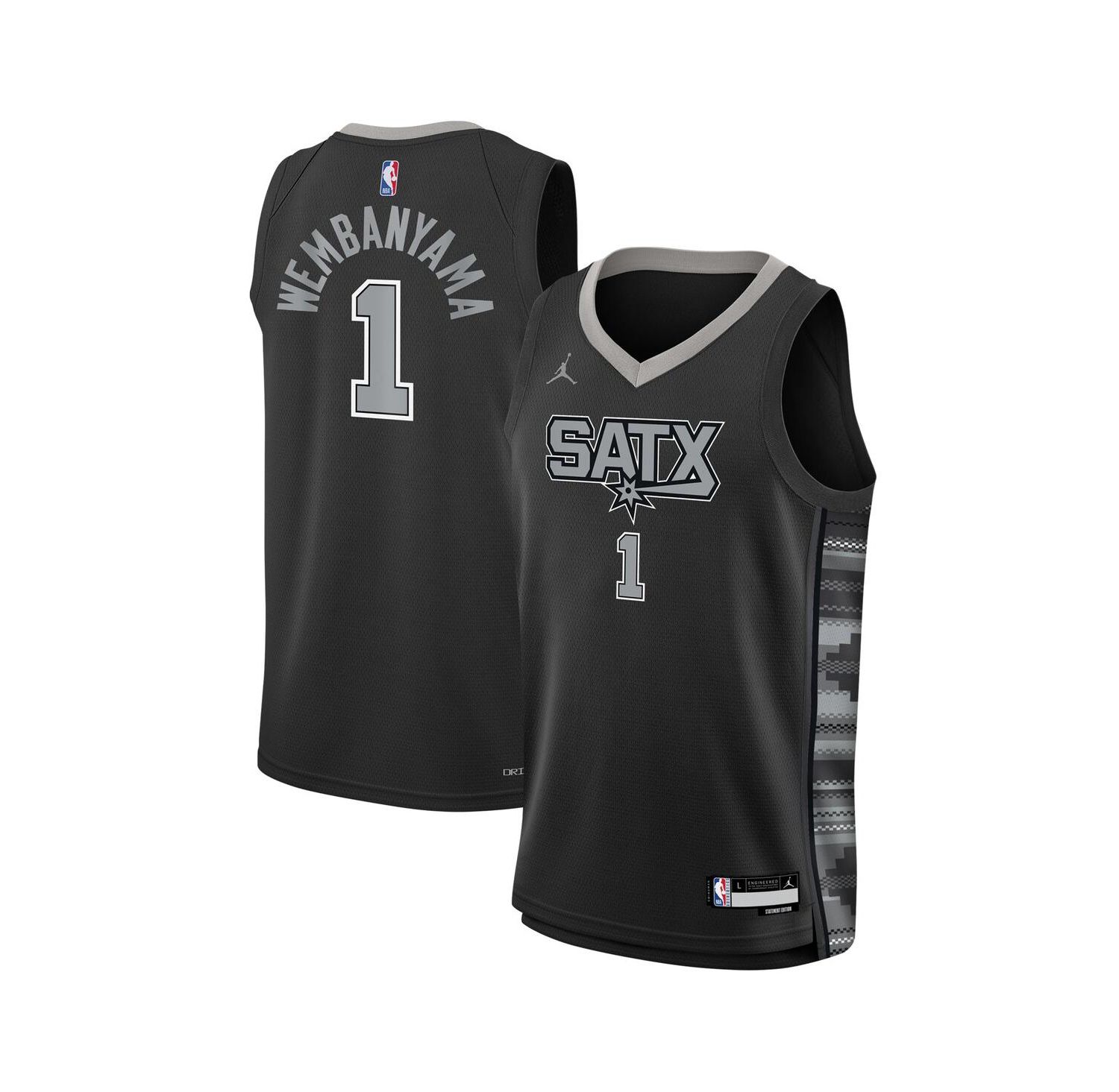 Big Boys Victor Wembanyama Black San Antonio Spurs Swingman Jersey - Statement Edition