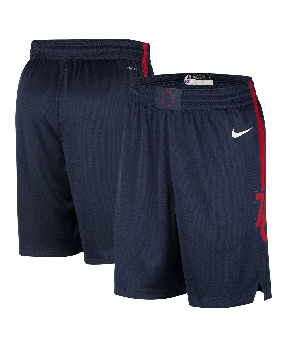 Shop Nike Men's  Navy Philadelphia 76ers 2023/24 City Edition Swingman Shorts