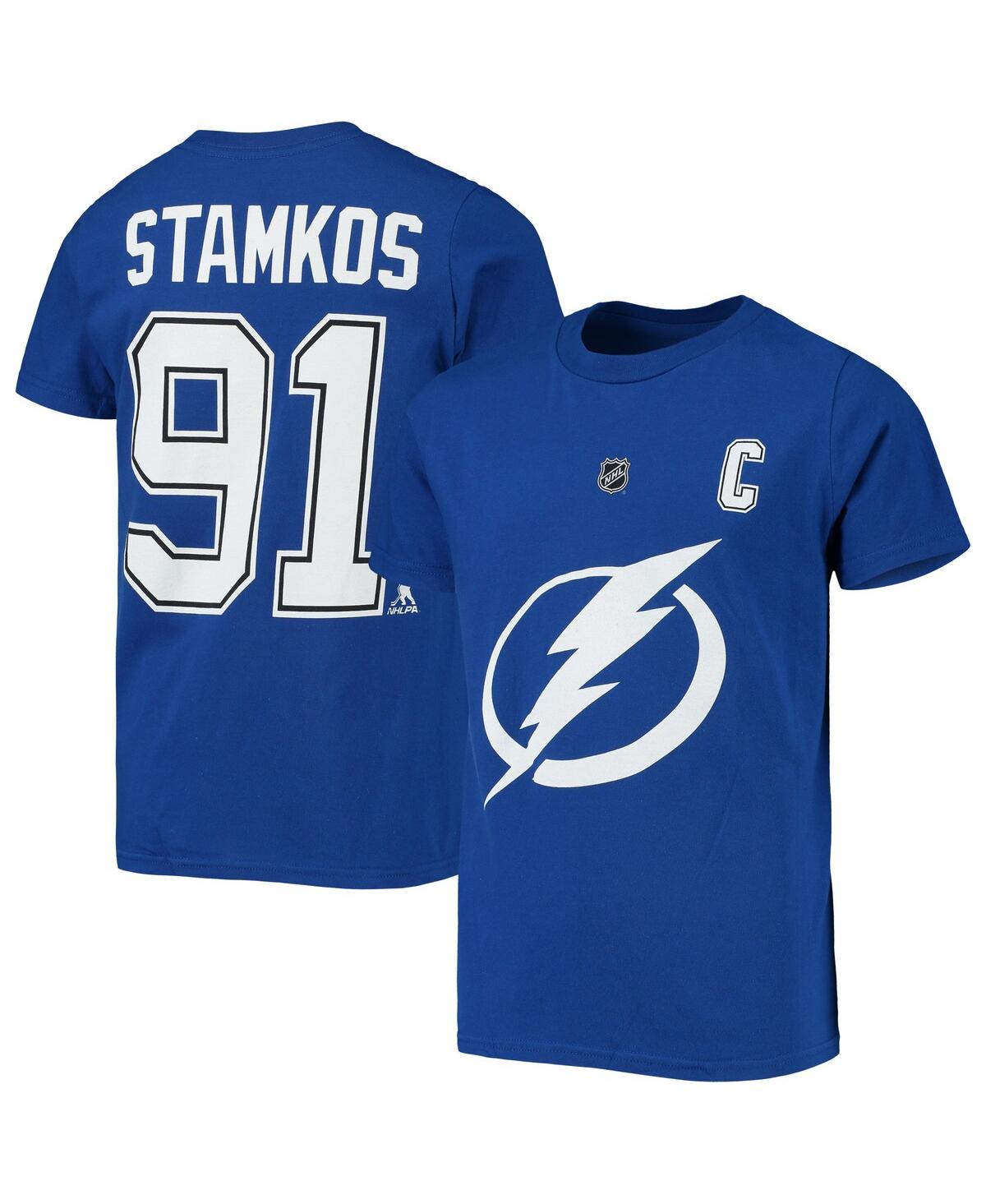 Outerstuff Kids' Big Boys Steven Stamkos Blue Tampa Bay Lightning Player Name And Number T-shirt
