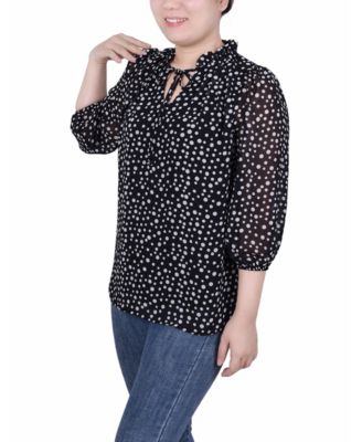 Women's 3/4 Sleeve Chiffon Blouse