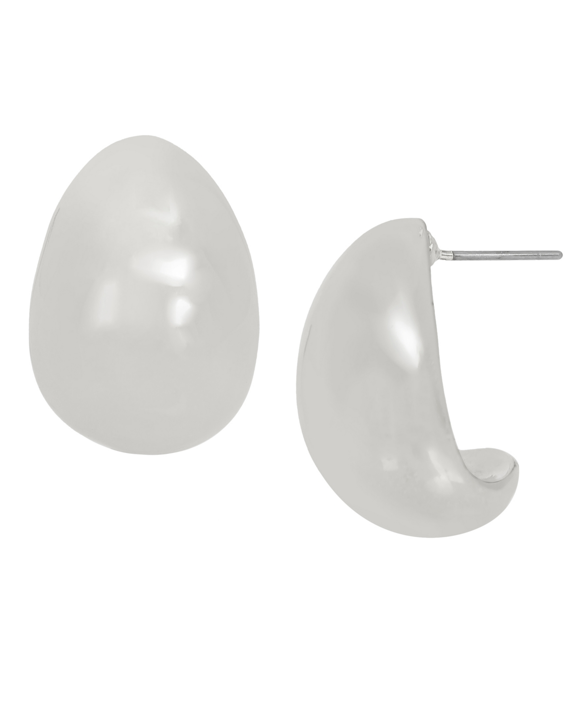 Robert Lee Morris Soho Dome Hoop Earrings In Rhodium