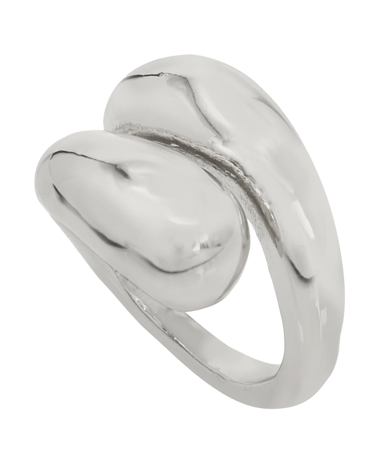 Robert Lee Morris Soho Sculpted Bypass Cocktail Ring In Rhodium