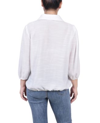 Women's 3/4 Sleeve Drawstring Blouse