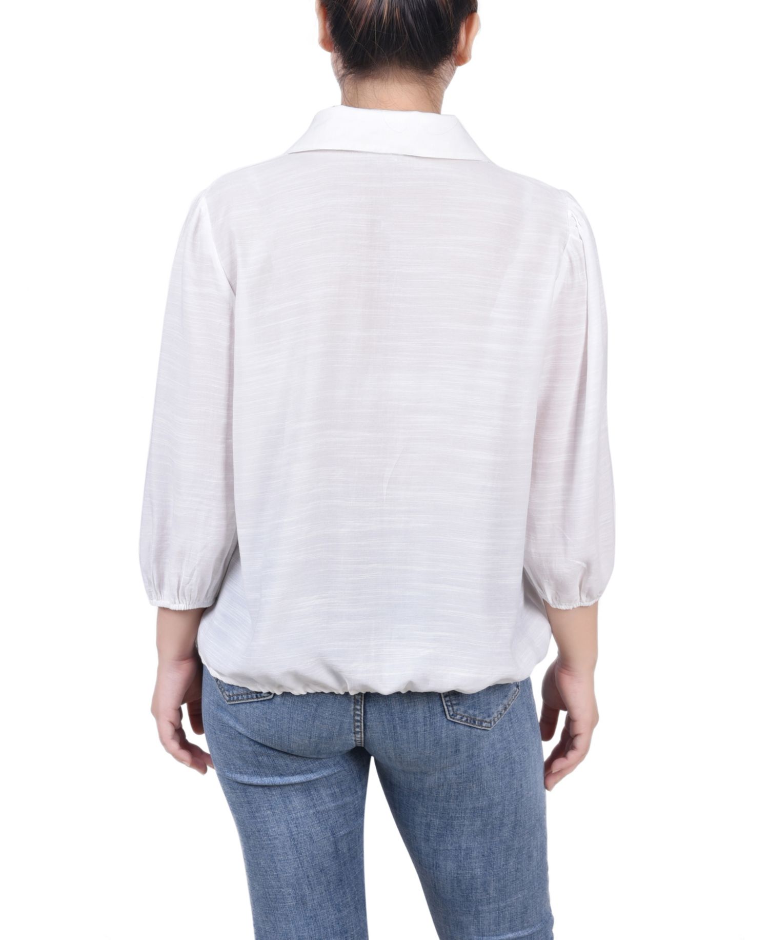 Women's 3/4 Sleeve Drawstring Blouse