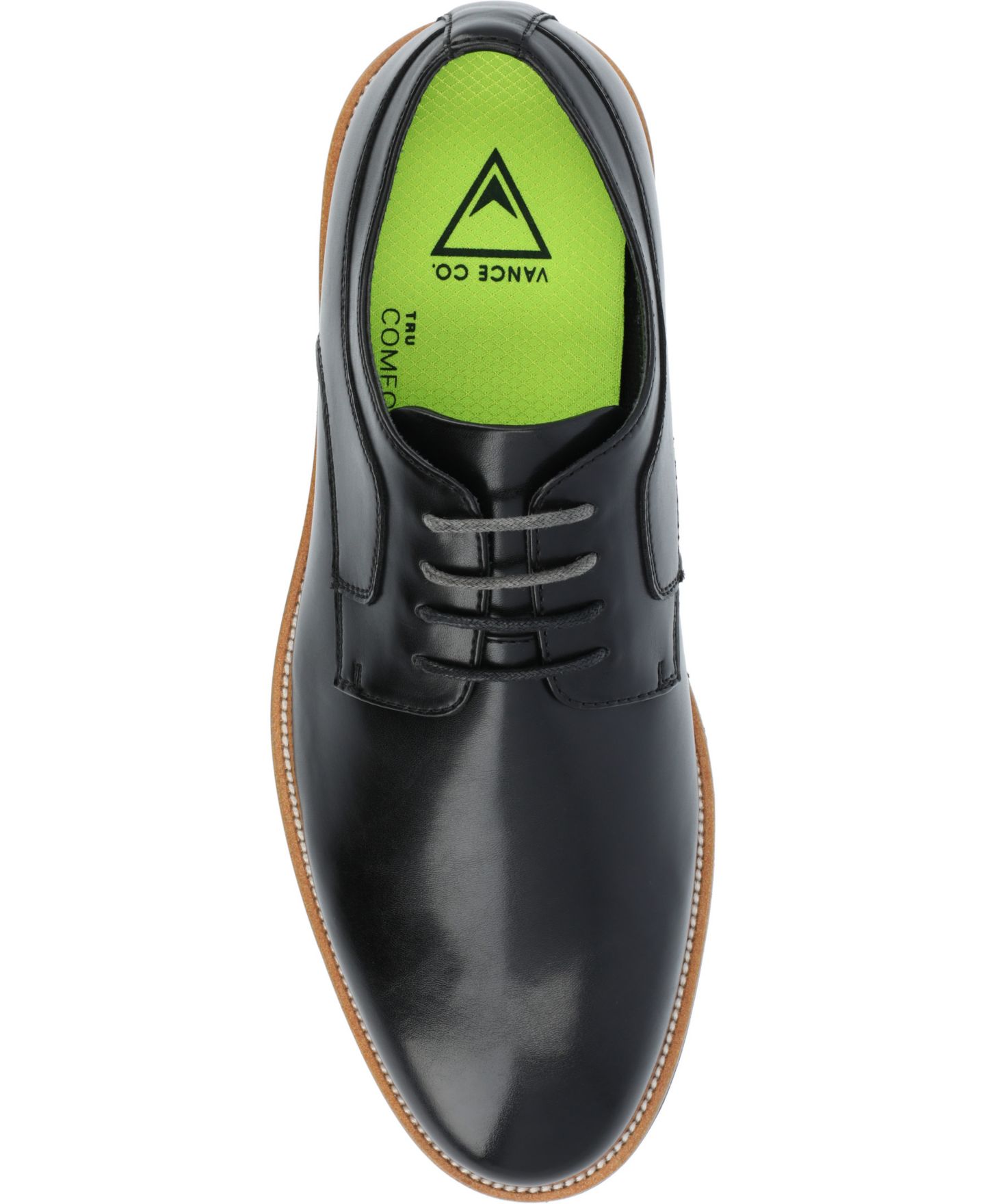 Мужские туфли Vance Co. William Tru Comfort Foam Plain Toe Lace-Up Derby, цвет: Чёрный — фото 4