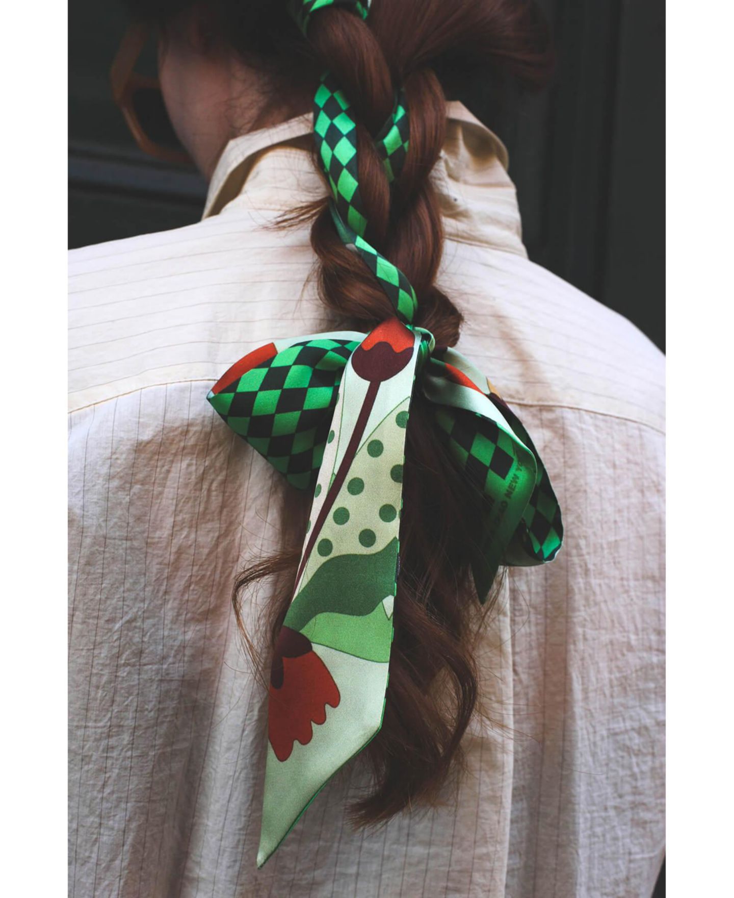 Jessie Zhao New York Silk Skinny Scarf of Green Wonderland, цвет: Красный — фото 2