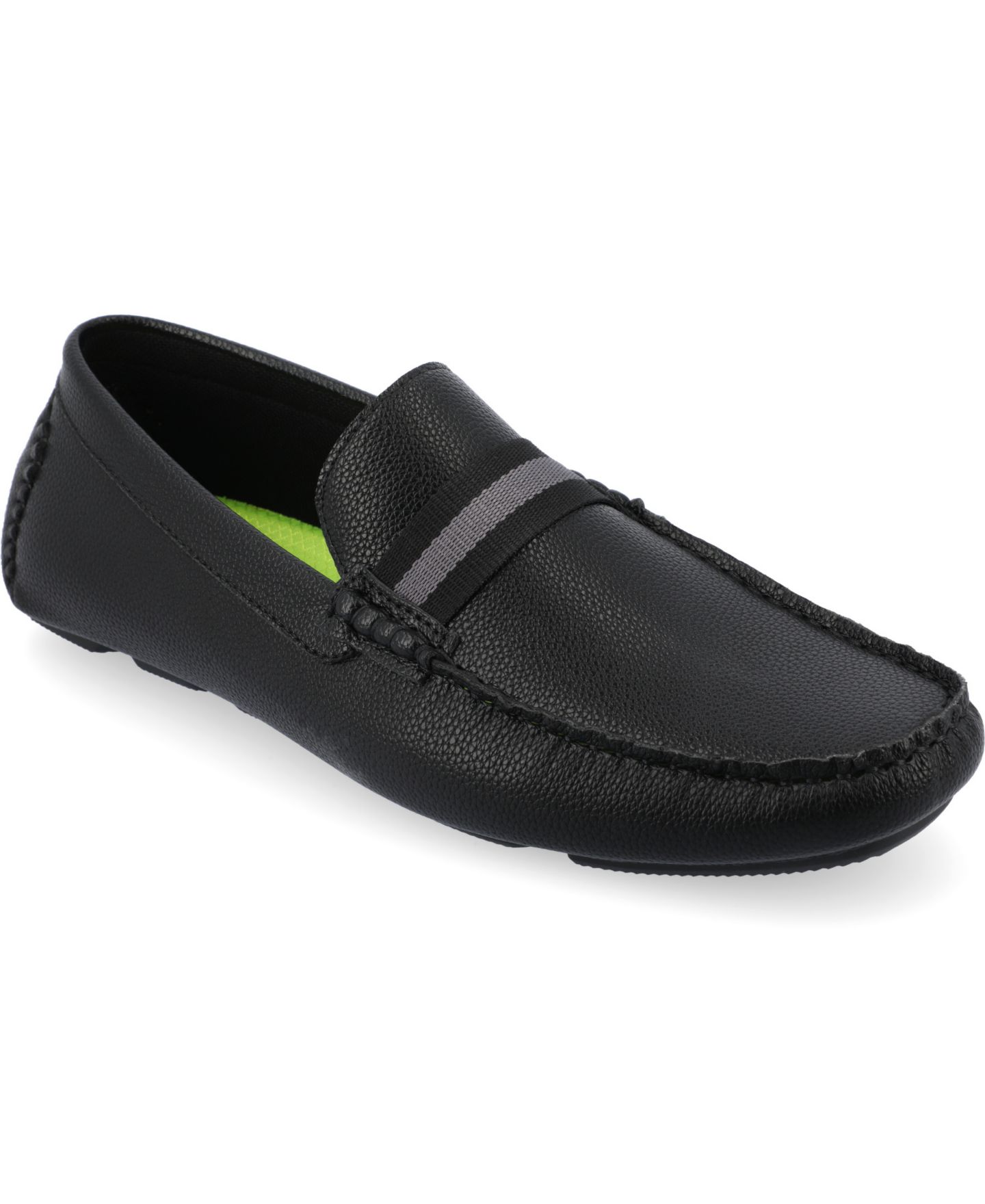Мужские туфли Vance Co. Griffin Tru Comfort Foam Slip-On Driving, цвет: Чёрный — фото 1