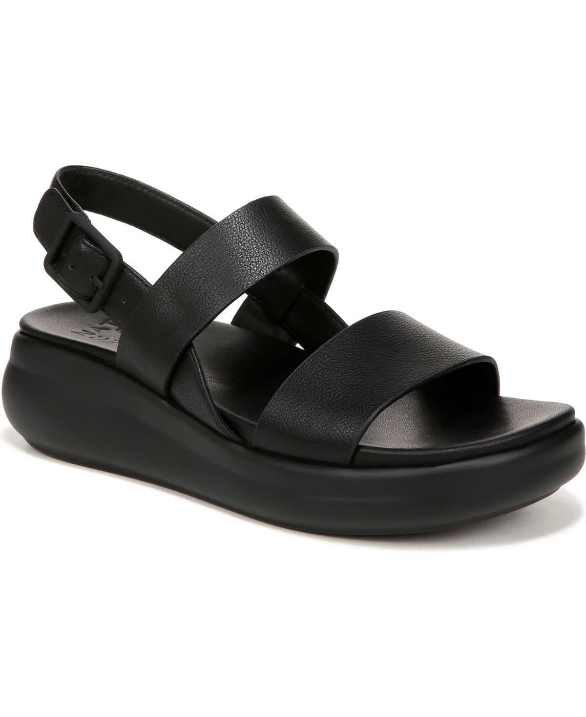 Shop Naturalizer Coast Platform Sandals In Black Tumbled Faux Leather