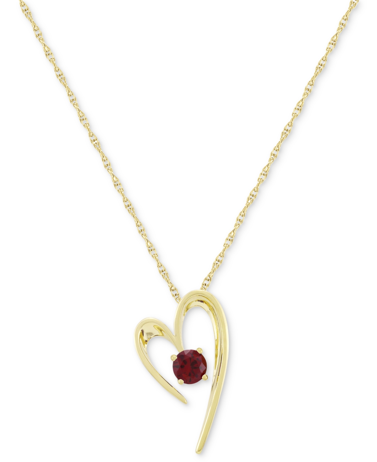 Amethyst Heart Pendant Necklace (3/8 ct. t.w.) in 14k Gold-Plated Sterling Silver (Also in Lab-Grown - Ruby