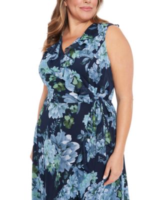 Plus Size Ruffled Chiffon Maxi Dress