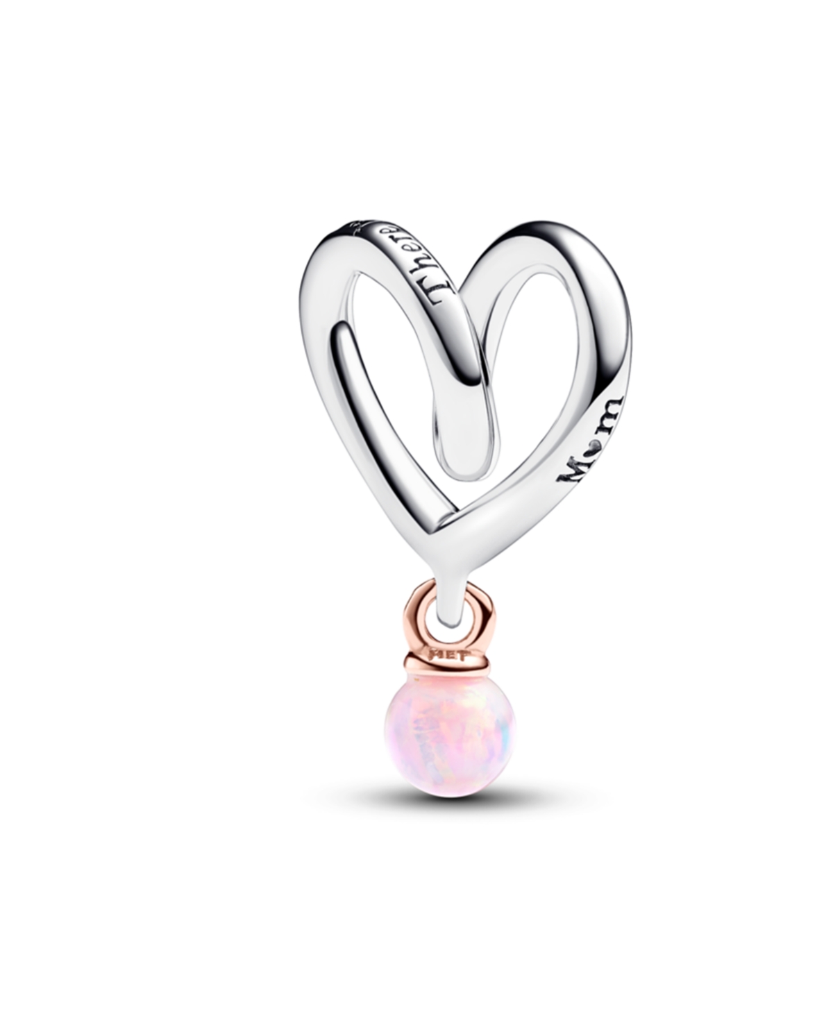 Two-Tone Wrapped Heart Charm - Silver