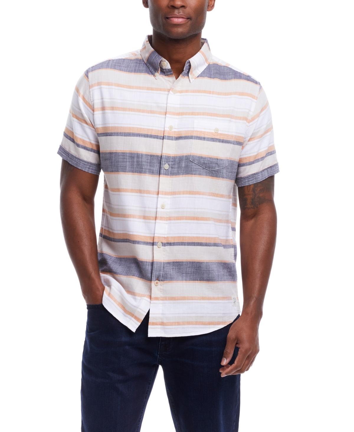 Men's Short Sleeve Country Twill Cotton Shirt - Wheat
