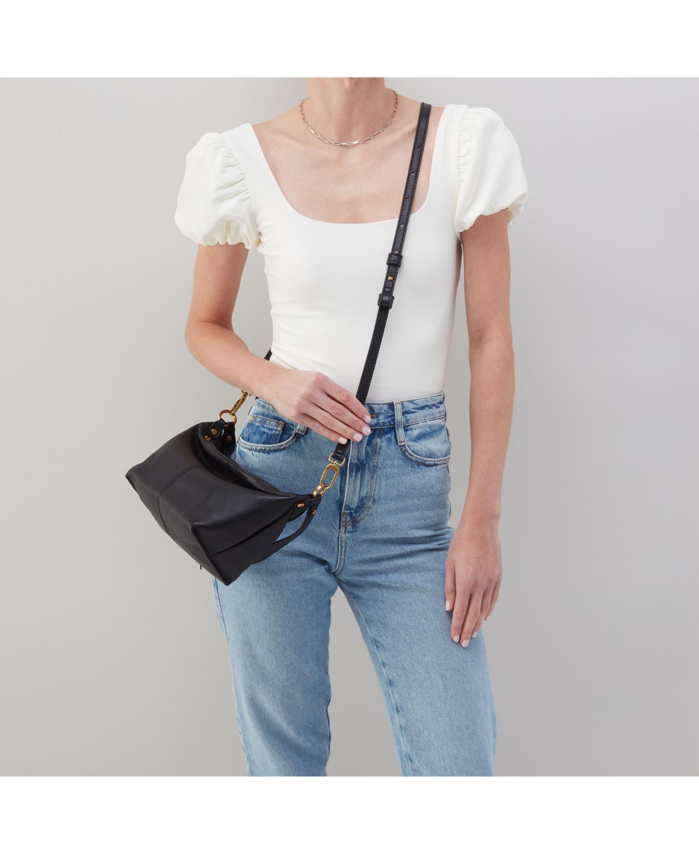 Женская сумка HOBO Convertible Leather Crossbody Shoulder, цвет: Чёрный — фото 2