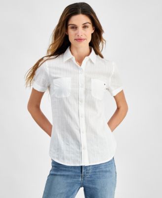 Tommy Hilfiger - Women's Amelie Cotton Textured Camp Shirt
