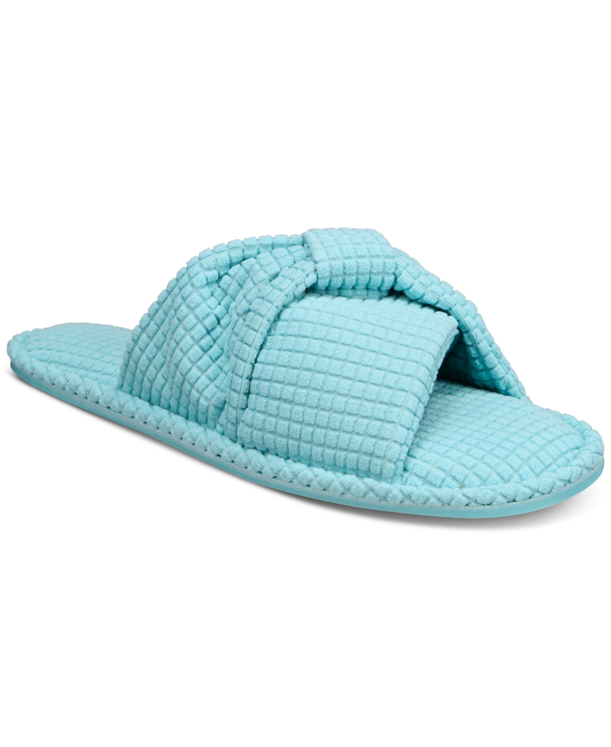 Shop Charter Club Women's Textured Knot-top Slippers, Created For Macy's In Etched Glass