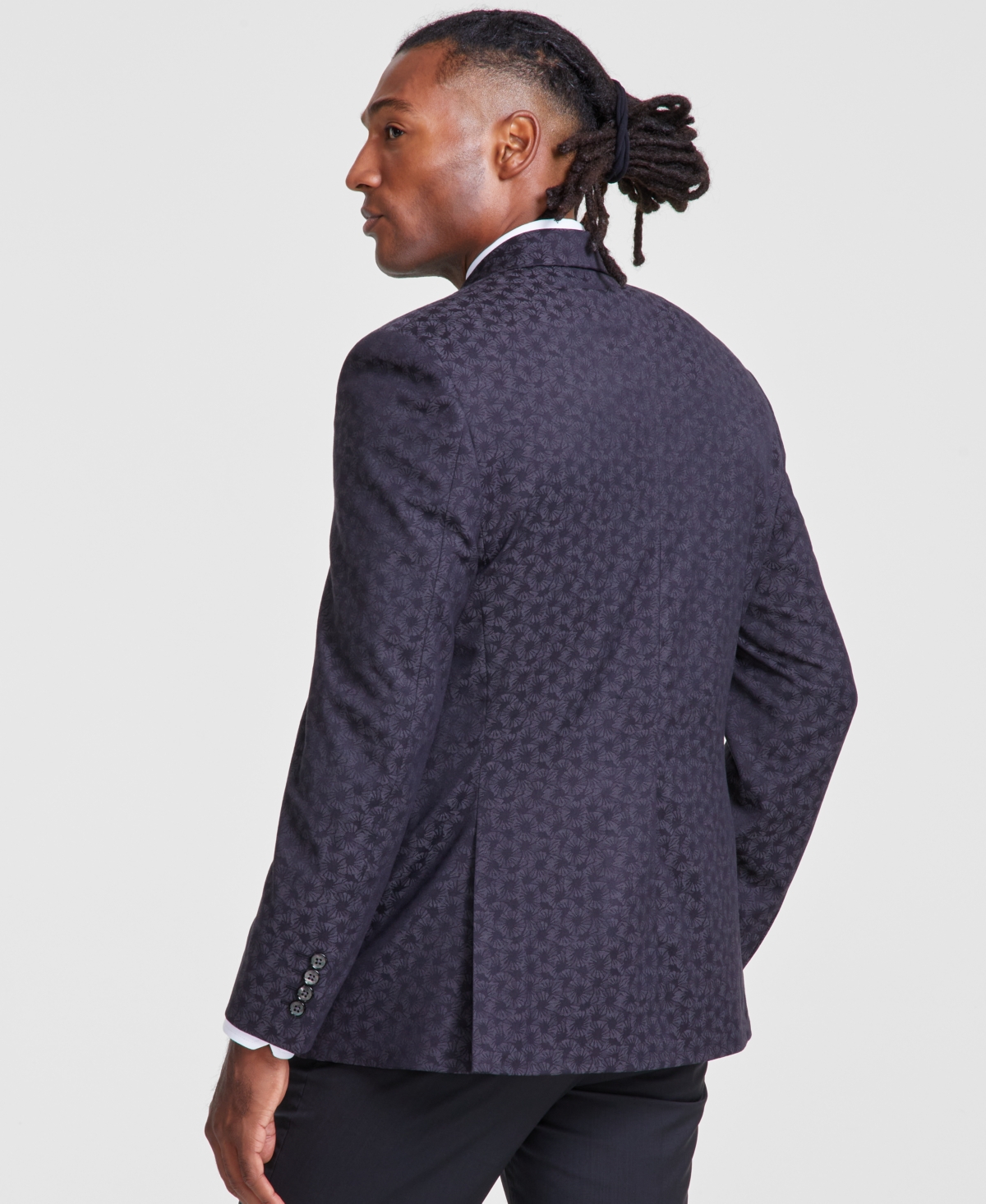 Tayion Collection Men's Classic-Fit Jacquard Dinner Jacket -grey