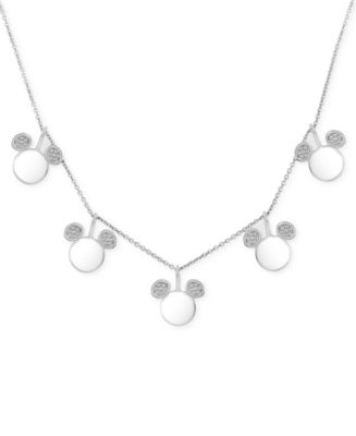 Wonder Fine Jewelry Diamond Mickey Mouse Dangle Collar Necklace (1/5 ct ...