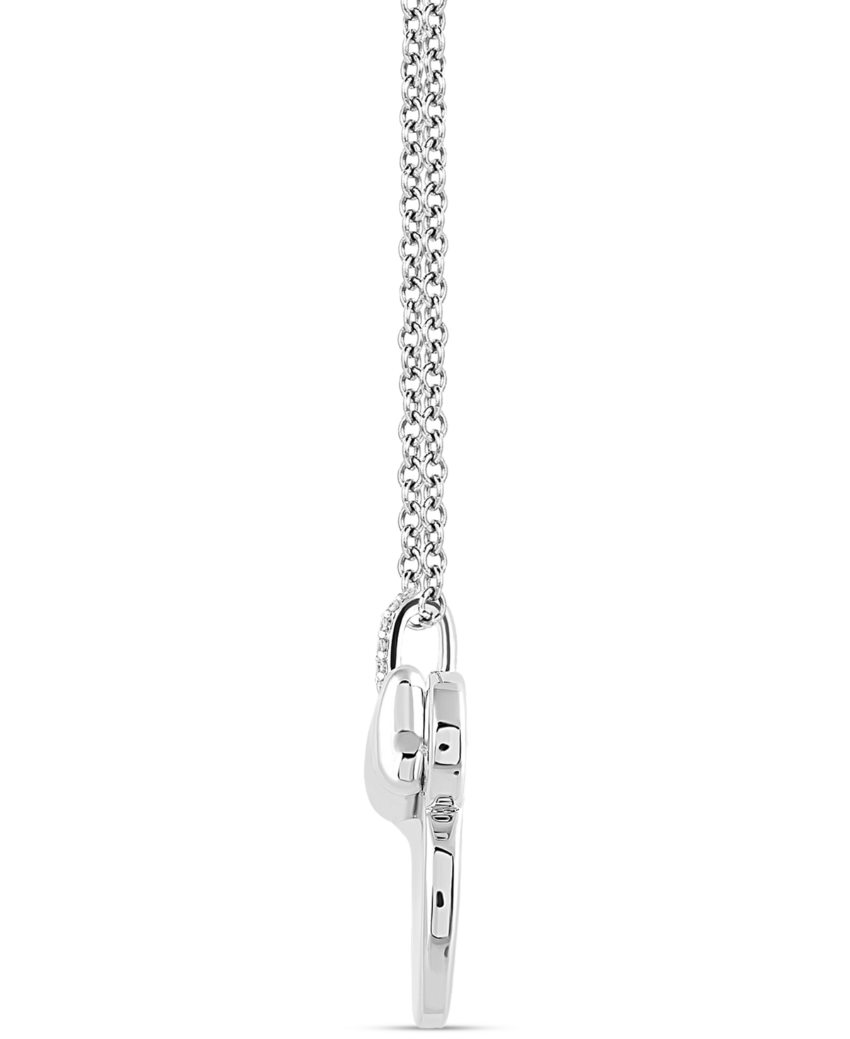 Wonder Fine Jewelry Disney  Diamond Accent Minnie Mouse Silhouette Pendant Necklace In Sterling Silve In Sterling S