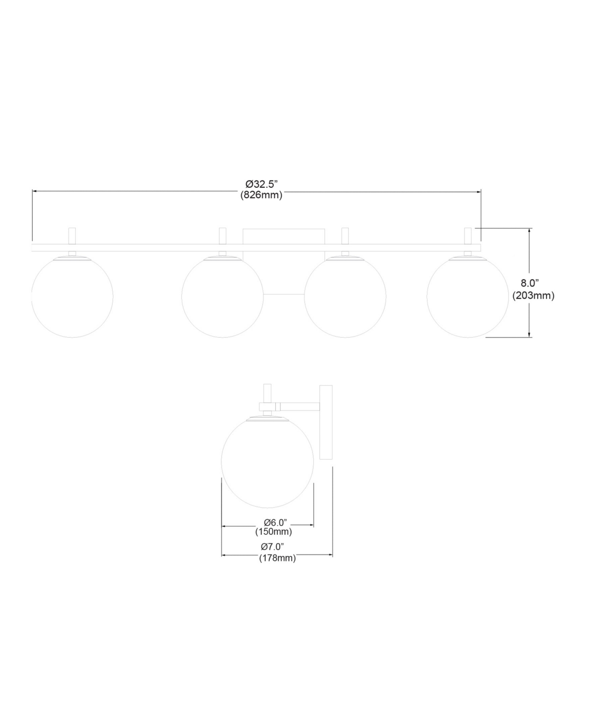 Dainolite Metal, Glass Vivaldi 4 Light Vanity Light - White, Aged Brass