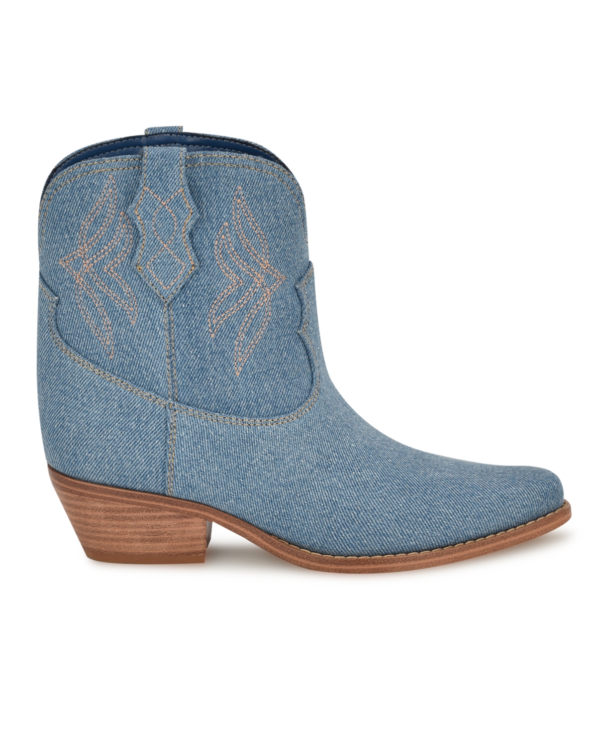 Nine West Women's Texen Western Ankle Booties - Blue Denim- Textile