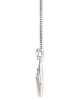 Star Wars Diamond Ahsoka 18" Pendant Necklace (1/10 ct. t.w.) in Sterling Silver & Rose Gold-Plate
