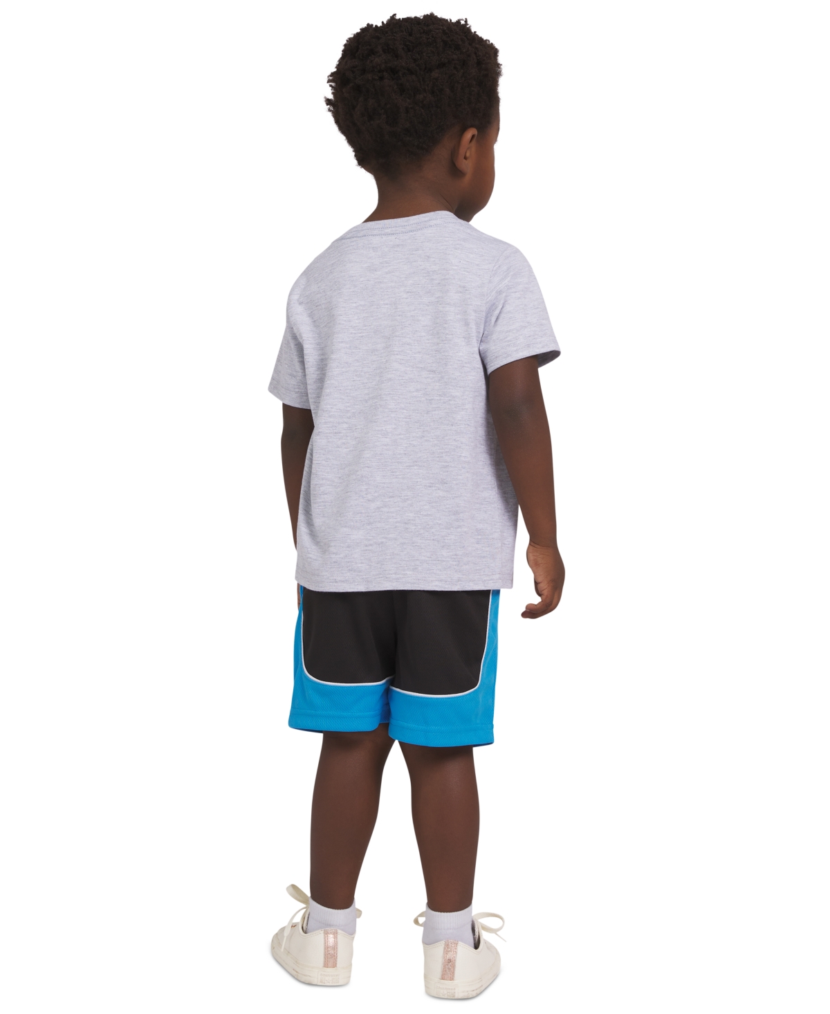 Shop Champion Toddler Boys Logo Graphic T-shirt & Shorts, 2 Piece Set In Grey Heather