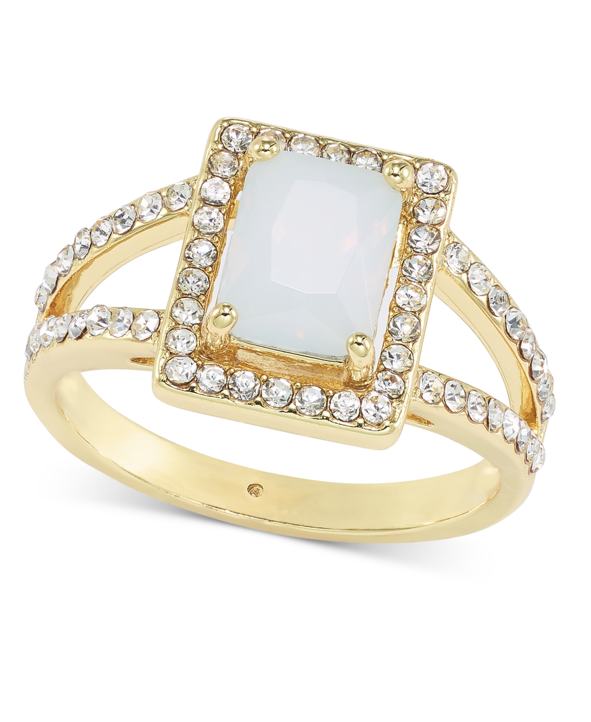 Shop Charter Club Gold-tone Pave & White Crystal Split Band Ring, Created For Macy's