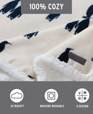 Emperor Penguin Print Sherpa Throw, 50" x 60"